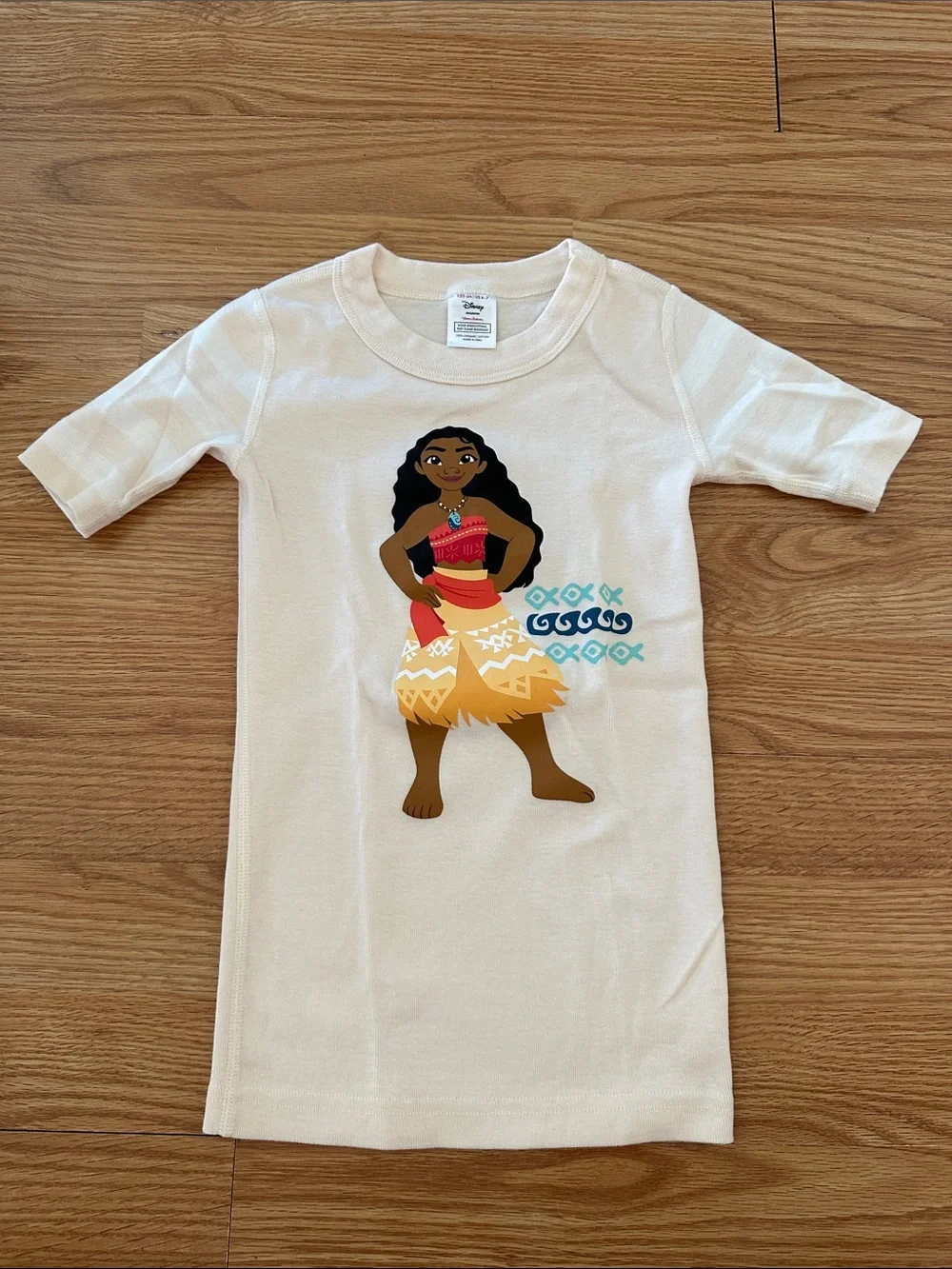 Hanna Andersson Disney Moana HannaJams Pajama Set Organic Cotton Size 6-7 EUC